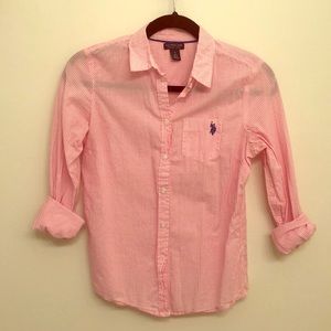 U.S. POLO ASSN. button done top.